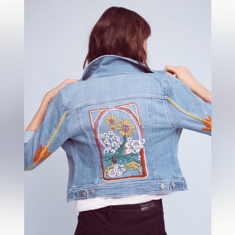 Pilcro Embroidered Denim Jacket